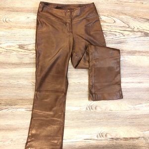 Caché genuine bronze, bootcut Leather pants